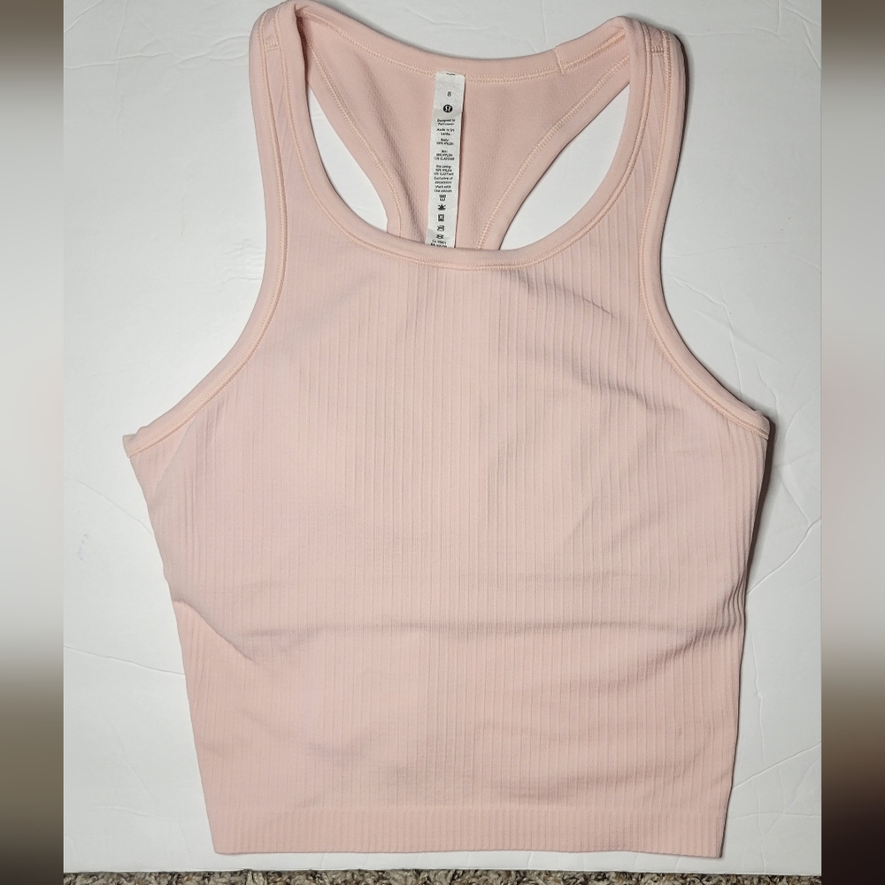 Lululemon Ebb To Street Racerback Crop Tank pink